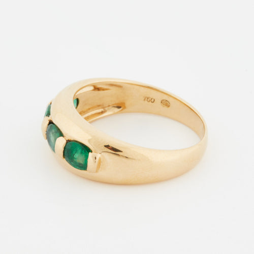 Bague 60 BAGUE OR JAUNE ÉMERAUDES 58 Facettes Ref 9061/18