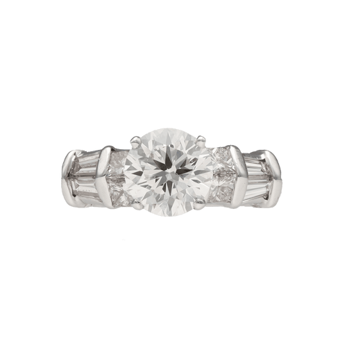Bague 55 Solitaire en or gris 18K avec diamant 1,12 ct H-VS1 – Certificat HRD – Taille 55-56 58 Facettes