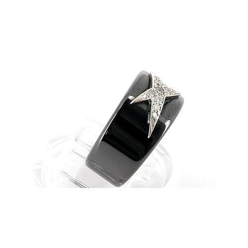 Bague 52 MAUBOUSSIN - Bague L'Etoile du démon céramique, or blanc et diamants 58 Facettes 62214