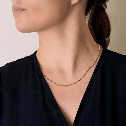 Collier Chaîne en or jaune à maille gourmette 58 Facettes DIE0977