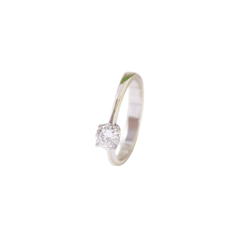 Sortija solitario en oro blanco con diamante 58 Facettes 126443