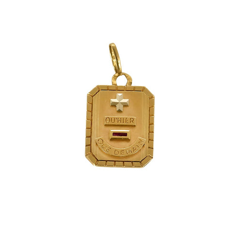 Pendentif AUGIS - Médaille sentimentale en or jaune 58 Facettes ROM0988