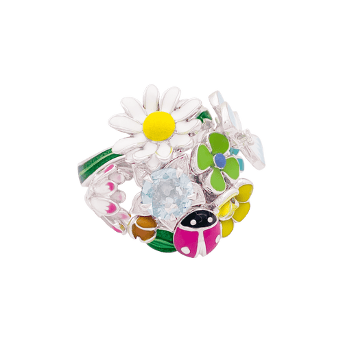 Bague 50 Bague Dior, "Diorette", or blanc, émail, aigue-marine et diamant. 58 Facettes 34642