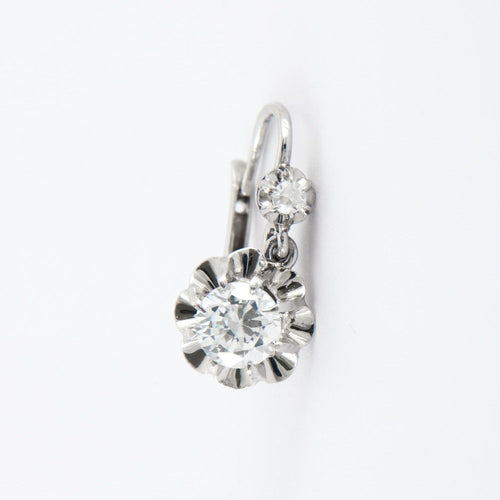 Boucles d'oreilles Dormeuses Diamants Or Blanc 58 Facettes