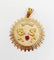 Pendentif Pendentif médaille d'amour or rose, angelots articulés "Il Bat Pour Toi" et rubis synthétique 58 Facettes A05878