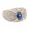 Bague Jonc Or jaune, Or blanc Saphir, Diamant
