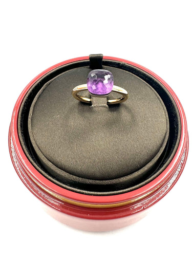 Bague 54 POMELLATO - bague Nudo Petit 2 ors et améthyste 58 Facettes