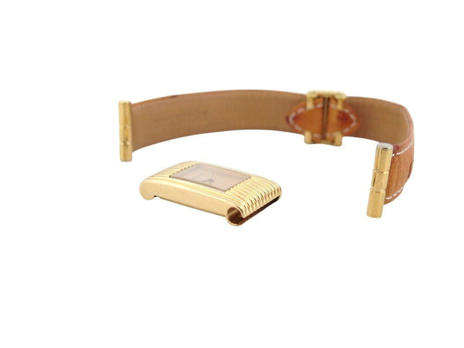 Montre vintage montre BOUCHERON reflet 30mm en or jaune 18k + cuir autruche 58 Facettes 267769