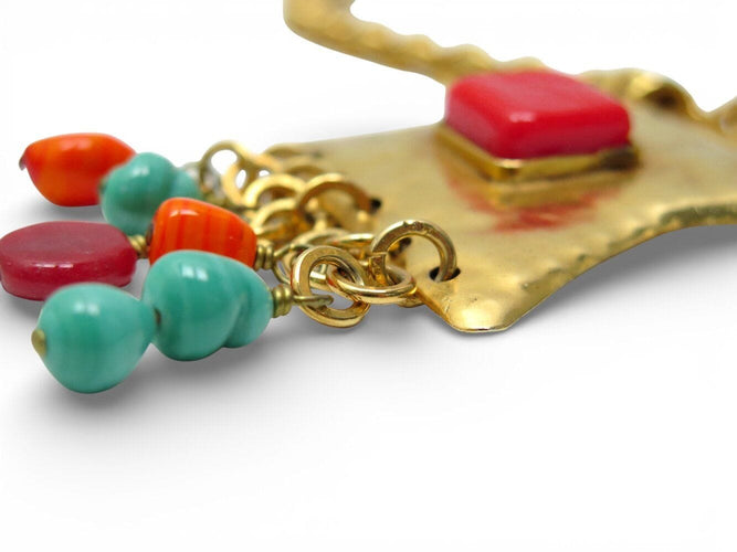 Collier vintage collier CHRISTIAN LACROIX pendentif breloques pierres pampille 58 Facettes 272656