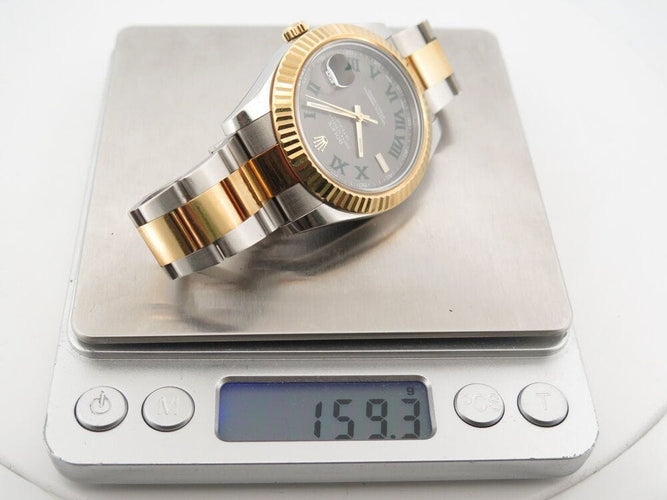 Montre montre ROLEX datejust ii wimbledon 116333 en or 18k acier 41mm automatique 58 Facettes 266380