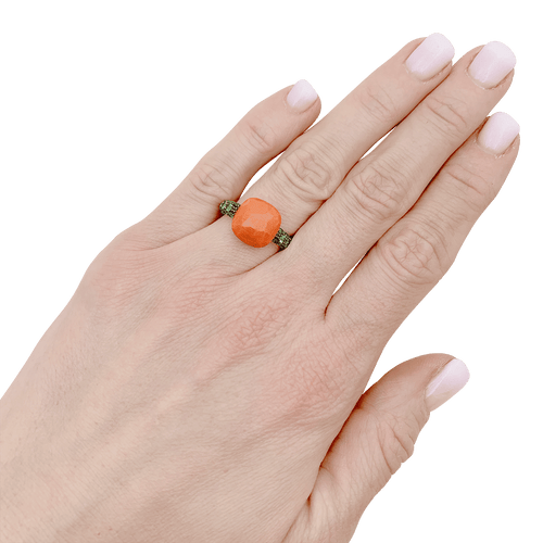 Bague 49 Bague Pomellato "Capri" en or rose, corail et tsavorites. 58 Facettes 34455