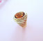 Bague 53.5 Bague godronnée - Citrine Madère - Or Jaune 18 K 58 Facettes AA 1656