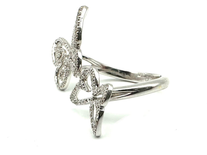 Bague 52 MESSIKA. Collection "Arabesque Butterfly", bague or blanc 18K et diamants 58 Facettes