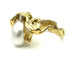 Bague 57 GILBERT ALBERT. Bague or jaune 18K, perle et diamant 58 Facettes