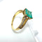 Bague 59 Bague en or jaune avec émeraude taille carrée et diamants 58 Facettes 50386