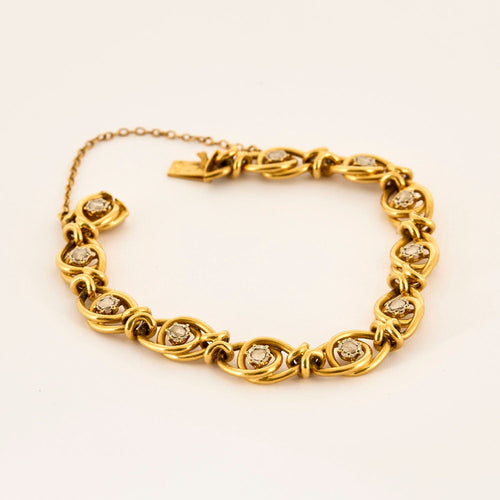 Bracelet Bracelet ancien en or jaune et diamants 58 Facettes