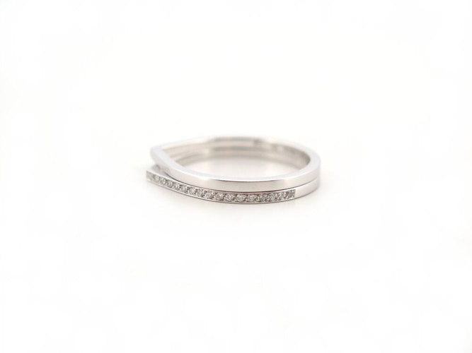 Bague 53 bague REPOSSI antifer 2 rangs raf2akwg00000 53 or blanc 18k diamants 58 Facettes 266114