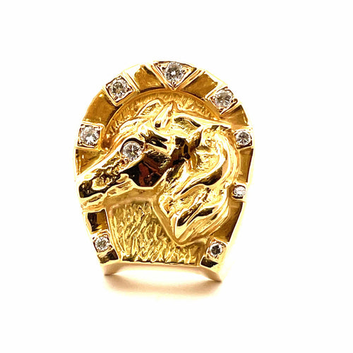 Bague Bague fer à cheval en or 18 carats et diamants 58 Facettes