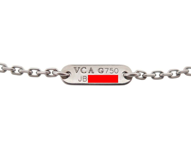 Collier collier VAN CLEEF & ARPELS alhambra vintage calcedoine vcard34900 or blanc 58 Facettes 270786