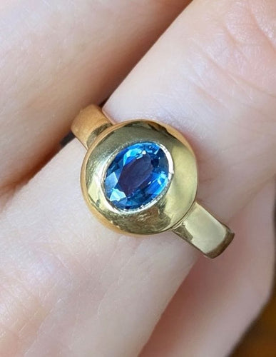 Bague 54.5 Bague or jaune saphir 58 Facettes