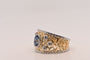 Bague Bague saphir 0,95 carats, diamants, or bicolore 58 Facettes