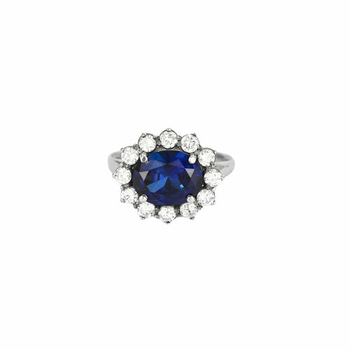 Bague Bague or jaune saphir 4cts, diamants 2cts 58 Facettes
