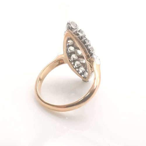 Bague 55 Bague vintage Or rose platine & Diamants 58 Facettes