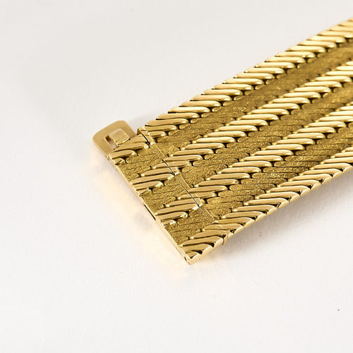 Bracelet Georges Lenfant - Bracelet tissu Sergé en or jaune 58 Facettes ALE4617