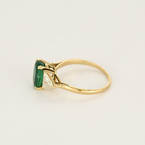 Bague 61 Bague en or jaune, émeraude et diamants troidia 58 Facettes LEN1849X3
