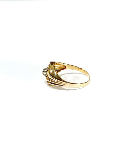 Bague 59 Bague solitaire en or rose 18 carats et diamant taille brillant 58 Facettes