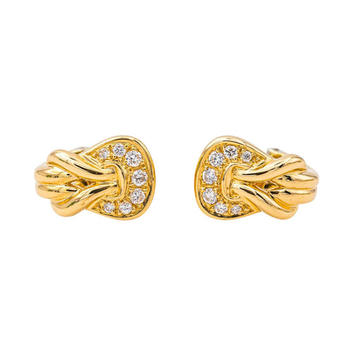 Boucles d'oreilles Boucles d'oreilles Noeud Or jaune Diamant 58 Facettes 4298886CN