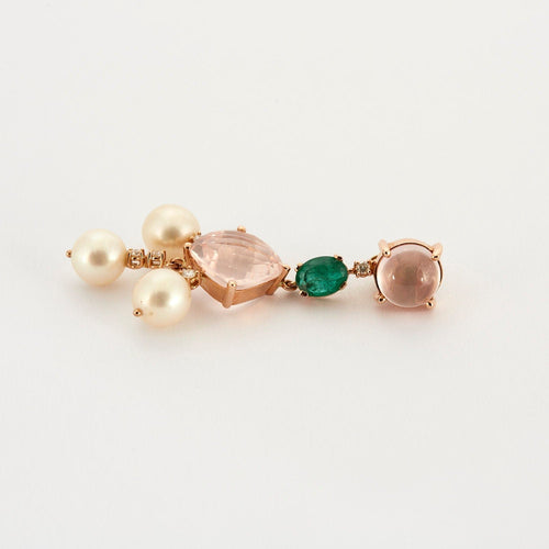 Boucles d'oreilles Boucles d’oreilles transformables Quartz rose Perles 58 Facettes