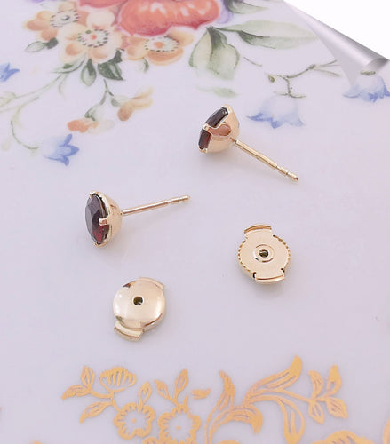 Boucles d'oreilles Clous d'oreilles Grenats Ø 6 mm 58 Facettes AA 1508