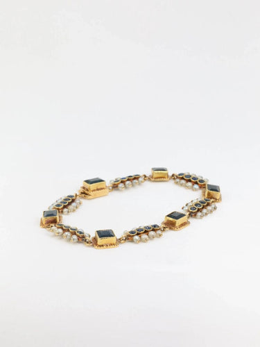 Bracelet Bracelet ancien or jaune saphirs perles fines 58 Facettes 286