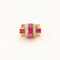 Bague 52 Bague Tank or rose rubis et diamants 58 Facettes 240 400