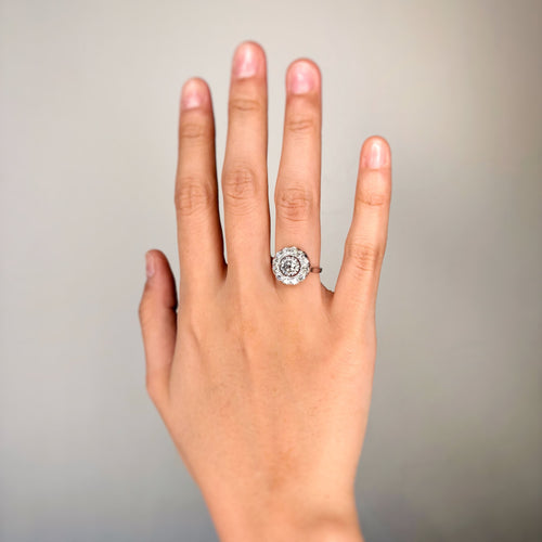 Bague 52 Bague Marguerite - Platine & Diamants 58 Facettes 250358R