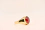 Bague 58 Chevalière or jaune grenat 58 Facettes