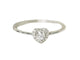 Bague Solitaire en forme de cœur en or blanc et diamants 58 Facettes 24977
