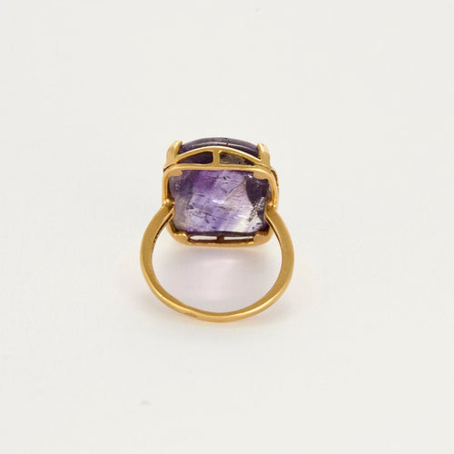 Bague 51 Bague Cocktail en or jaune et améthyste 58 Facettes PRG1867