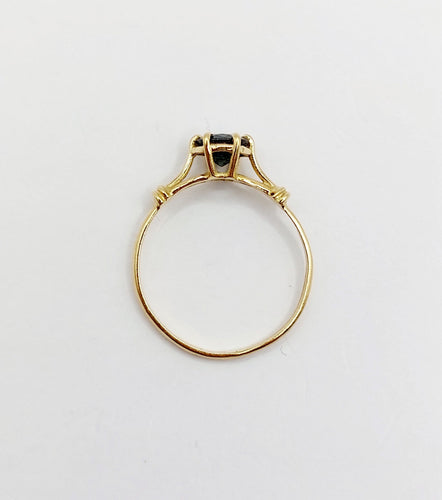 Bague 51 Bague - Solitaire vintage en or 18k et saphir naturel 0,50 carat 58 Facettes A06640