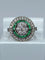 Bague style Art Déco Diamants Emeraudes