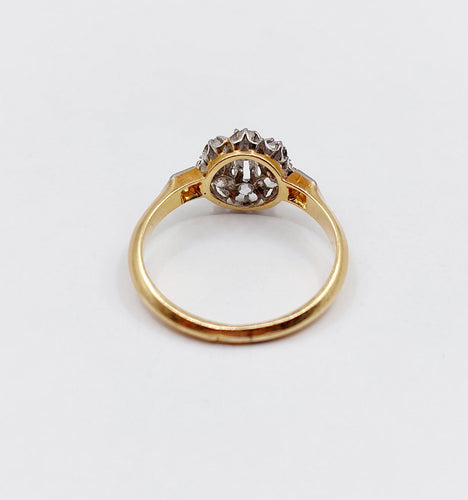 Bague 52.5 Bague marguerite victorienne or jaune, diamants taille rose (circa 1890) 58 Facettes A06138