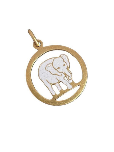 Pendentif Pendentif en or jaune avec un éléphant 58 Facettes