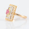 Bague 50 Bague or jaune, rubis, motifs "arabesques" 58 Facettes