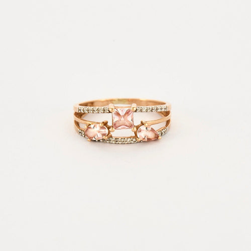 Bague 53 Bague or rose et morganites 58 Facettes LP320/4