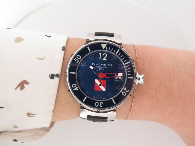Montre montre LOUIS VUITTON tambour diver q103f automatique 39 mm acier 58 Facettes 266119
