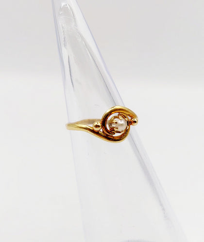 Bague 41 MINI bague antique or perle et monture tourbillon (circa 1900) 58 Facettes A06300