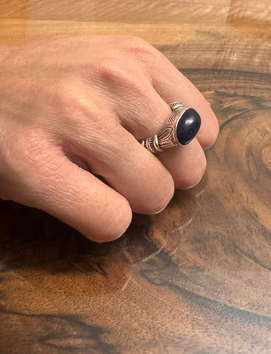 Bague 57 Bague Argent et Lapis 58 Facettes