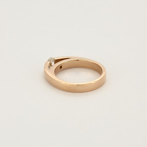 Bague 54,5 Bague jonc en or rose et diamants 58 Facettes CAL22182