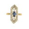 Bague 54.5 Bague en or jaune, or gris, saphir et diamants 58 Facettes ANG0583